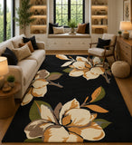White orange dark wool rug
