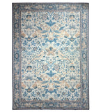 Blue Floral Rug - Machine Washable