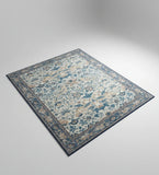 Floral patterned rug on a plain background