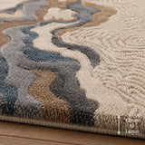 Brown and cream wool rug