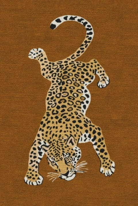 Leopard design on a brown background
