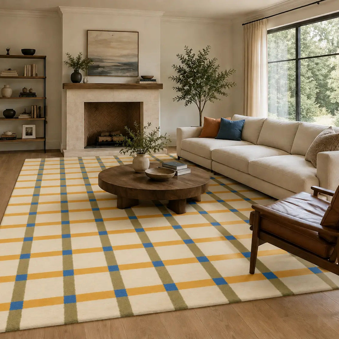 geometric rug wool hand tufted 