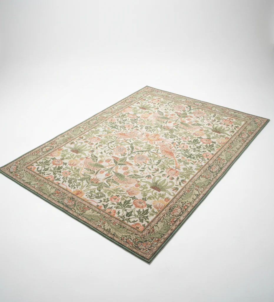Decorative floral rug on a white background