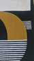 White and Black Geometric Mustard Yellow Abstract Hand Tufted Rug.