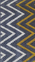 Gold and White Chevron Pattern Hand Tufted Rug.