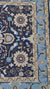 Beige and Blue Traditional Floral Medallion Hand Tufted Rug.
