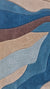 Beige and Blue Swirl Abstract Hand Tufted Rug