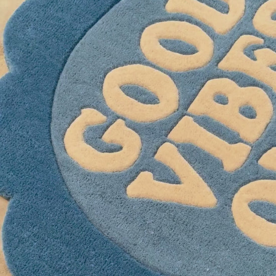Good vibes only flower shaped beautiful rug