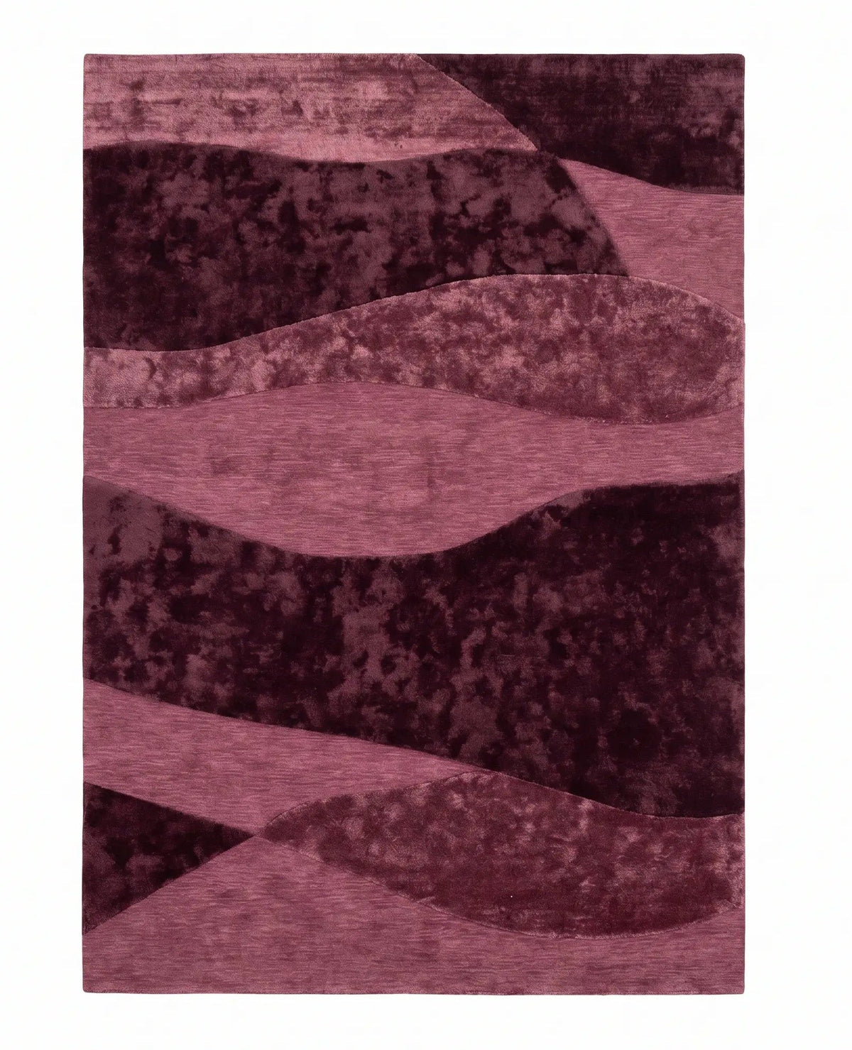 Purple abstract patterned rug on a white background