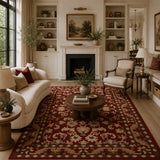 Red traditional wool rug