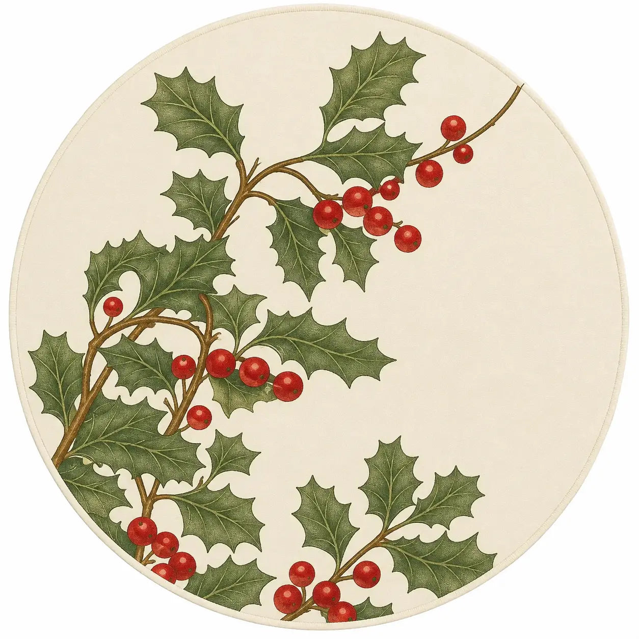 round christmas washable rug 