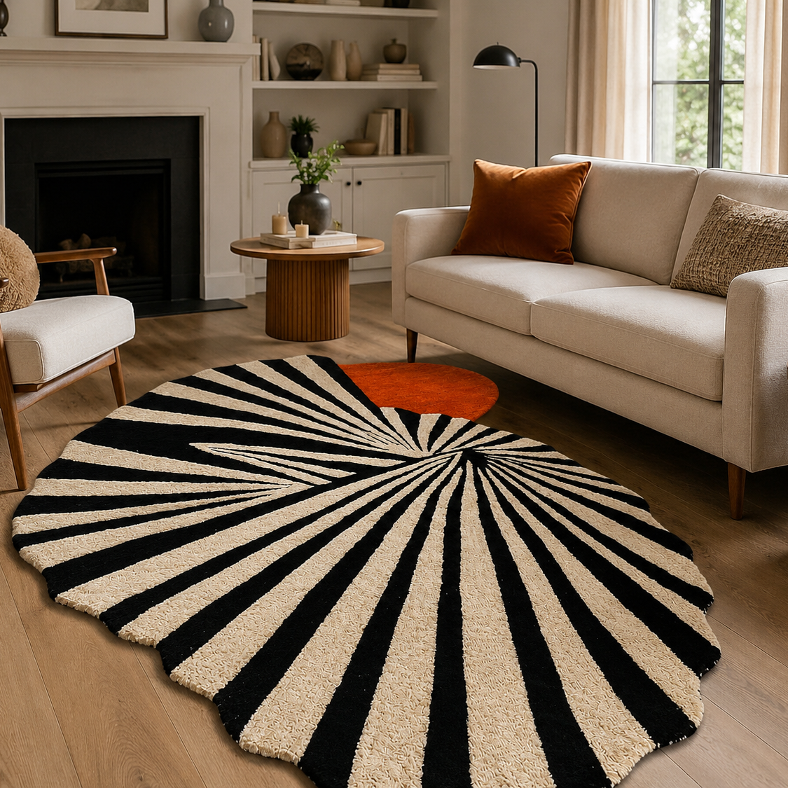 black tufted rug